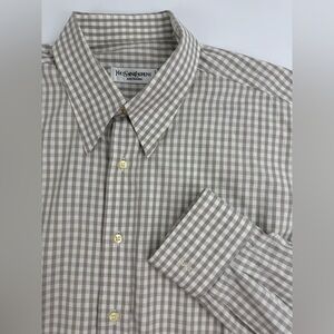 Yves Saint Laurent Pour Homme Shirt For Men's YSL Luxury Dress Sz L 44 17 1/2
